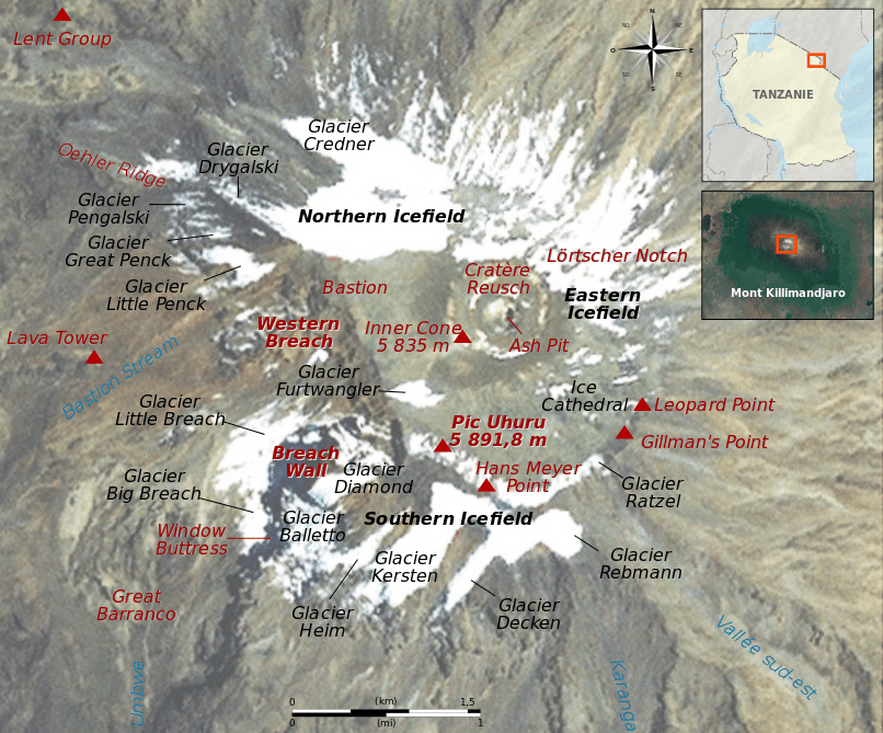 carte du kilimandjaro